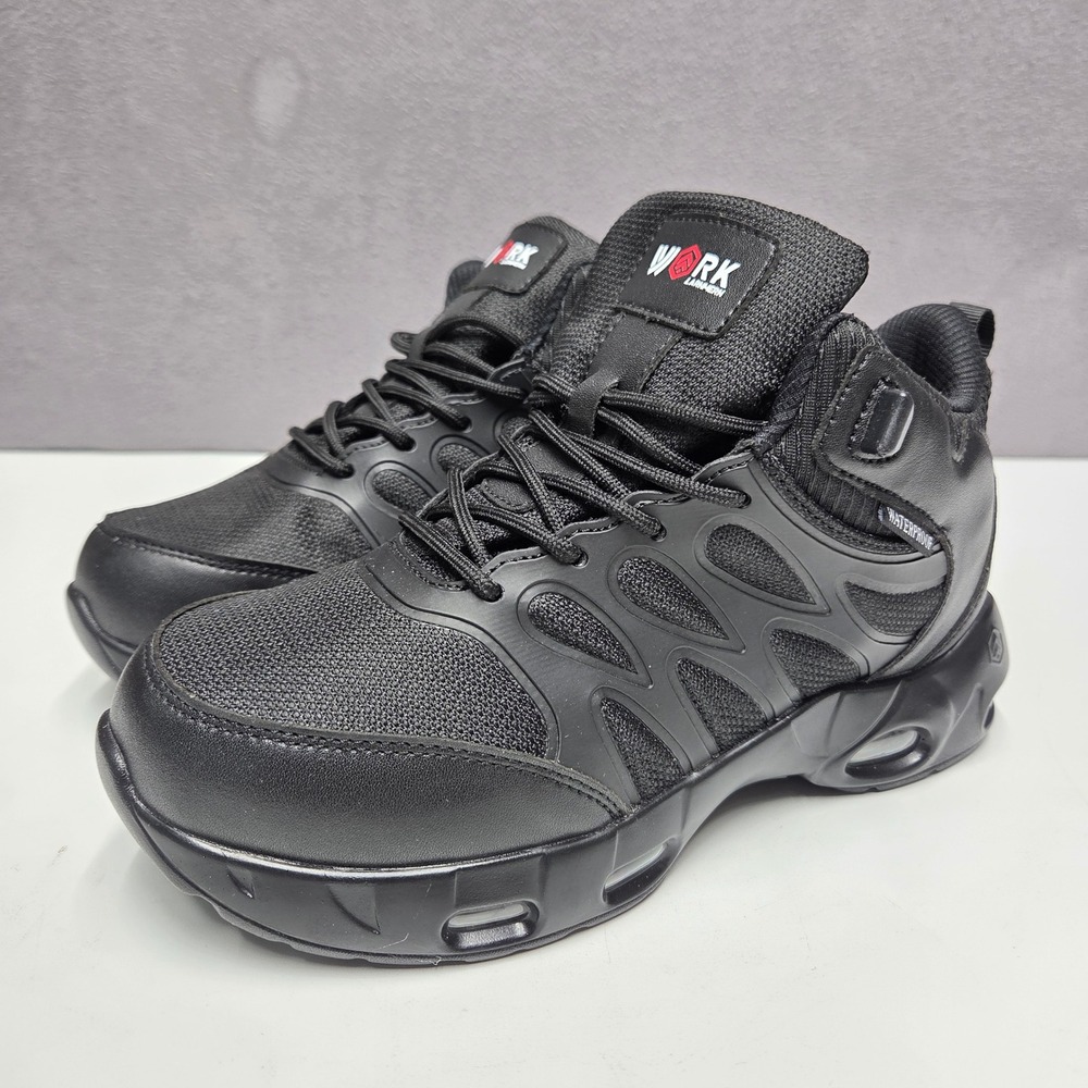 Larnmern Work Steel Toe Safety Shoes Women's 7.5 Black Waterproof F3445-21 SR